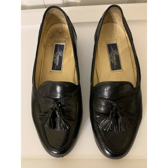 Cole‎ Haan Bragano Mens Sz 8M Black Leather Slip On Tasseled Kiltie Made Italy - Picture 3 of 9